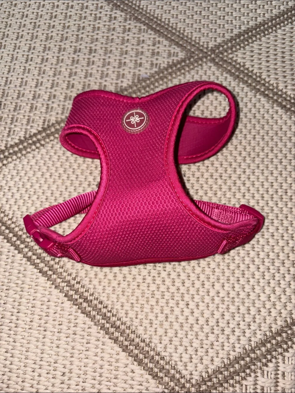 Magenta Padded Mesh Dog Harness with Logo Accent